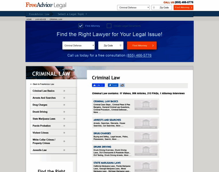 Criminal-law.freeadvice.com thumbnail