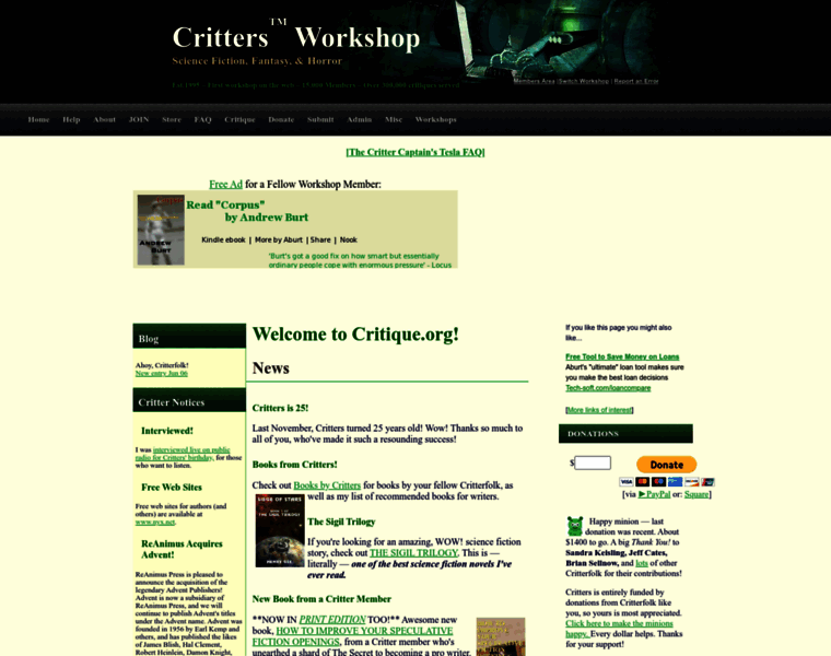 Critters.critique.org thumbnail