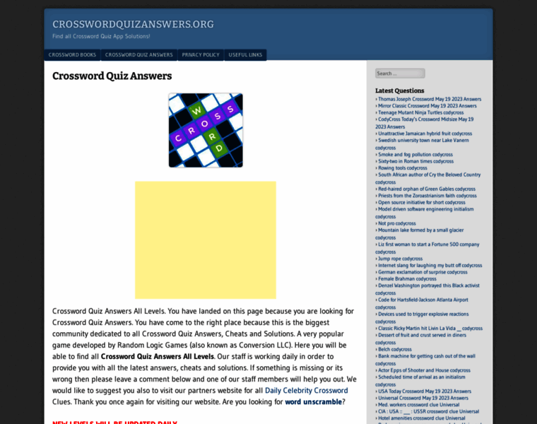 Crosswordquizanswers.org thumbnail Crosswordquizanswers.org thumbnail