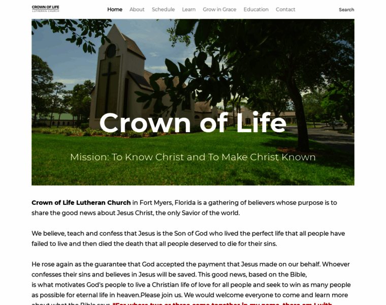 Crownlifelutheran.com thumbnail