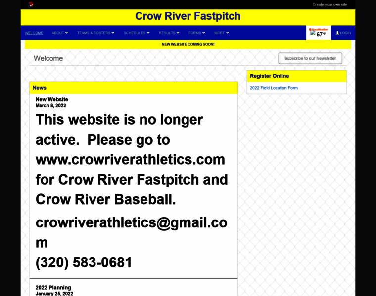 Crowriverfastpitch.com thumbnail