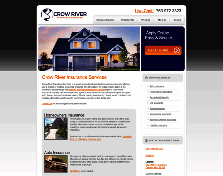 Crowriverinsurance.com thumbnail