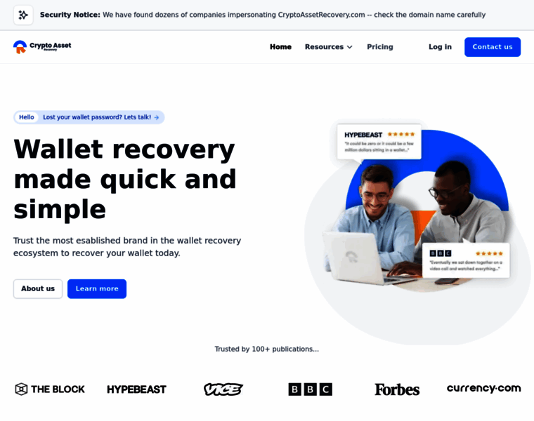 Cryptoassetrecovery.com thumbnail