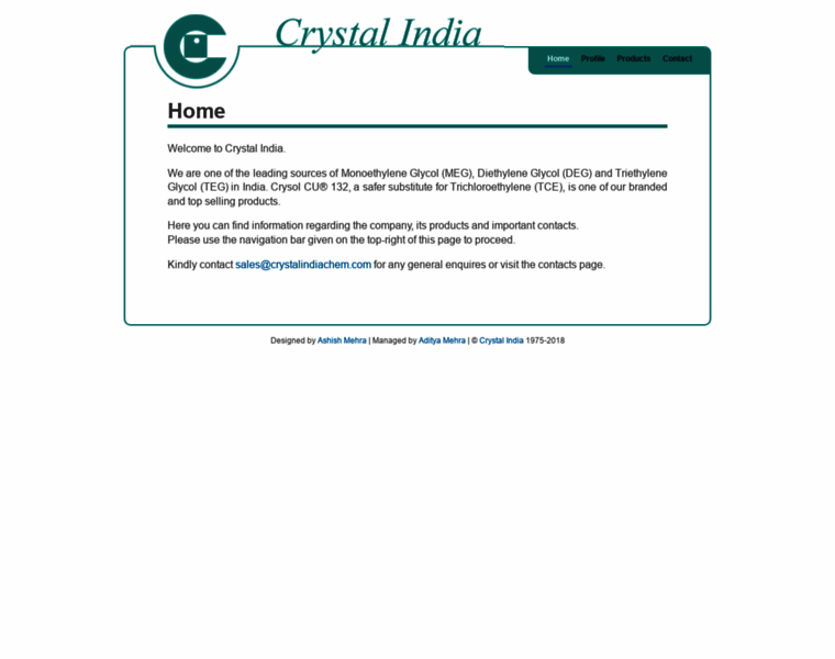 Crystalindiachem.com thumbnail
