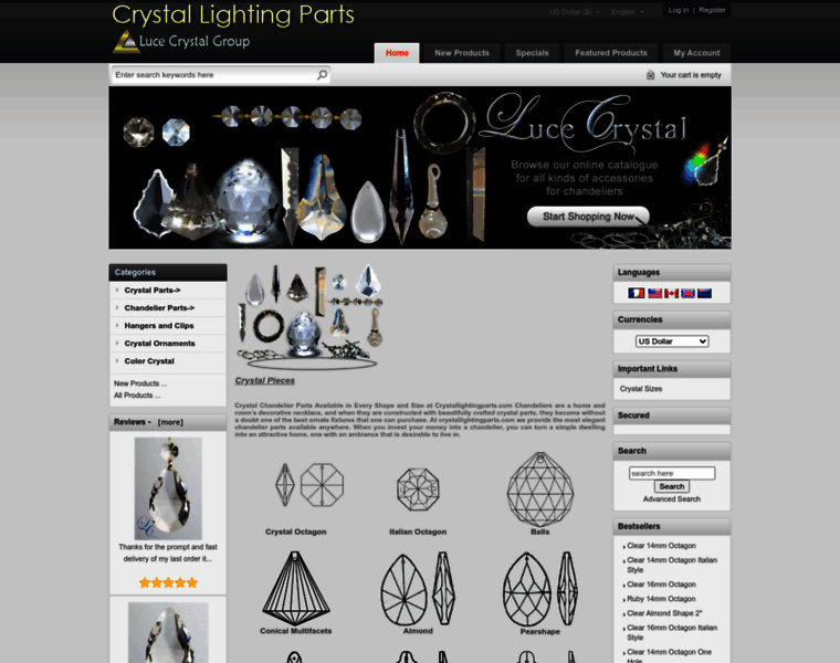 Crystallightingparts.com thumbnail