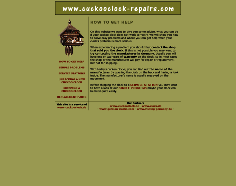 Cuckooclock-repairs.com thumbnail