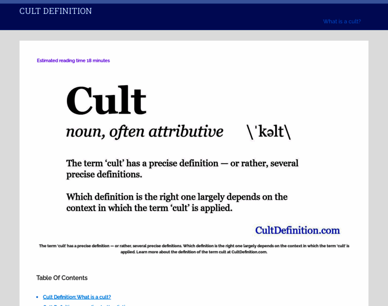 Cultdefinition.com thumbnail