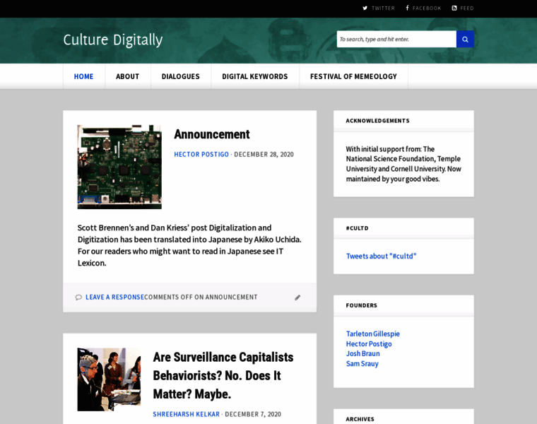 Culturedigitally.org thumbnail