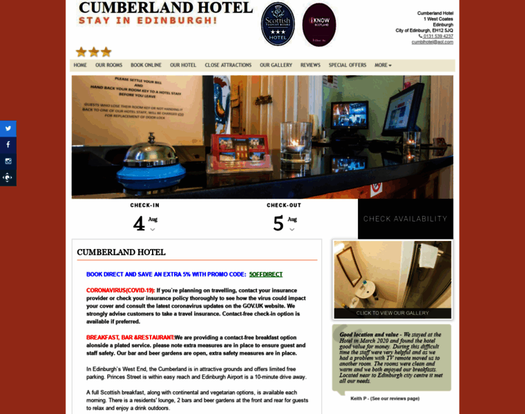 Cumberlandhoteledinburgh.co.uk thumbnail