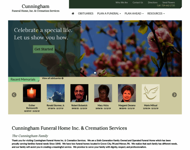 Cunninghamfuneralhomeinc.com thumbnail