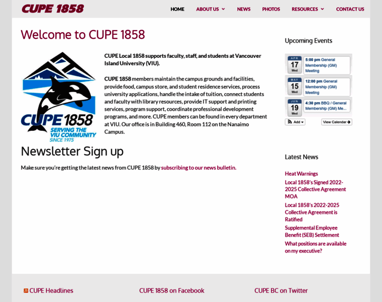 Cupe1858.org thumbnail