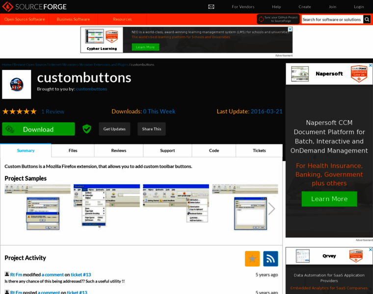 Custombuttons.sourceforge.net thumbnail