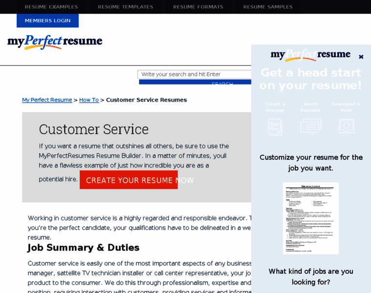 customer-service.myperfectresume.com at WI. Customer Service Resume ...