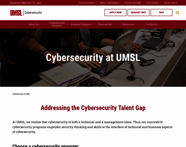 Cybersecurity.umsl.edu thumbnail