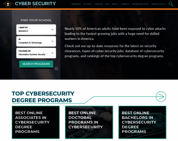 Cybersecuritydegrees.com thumbnail