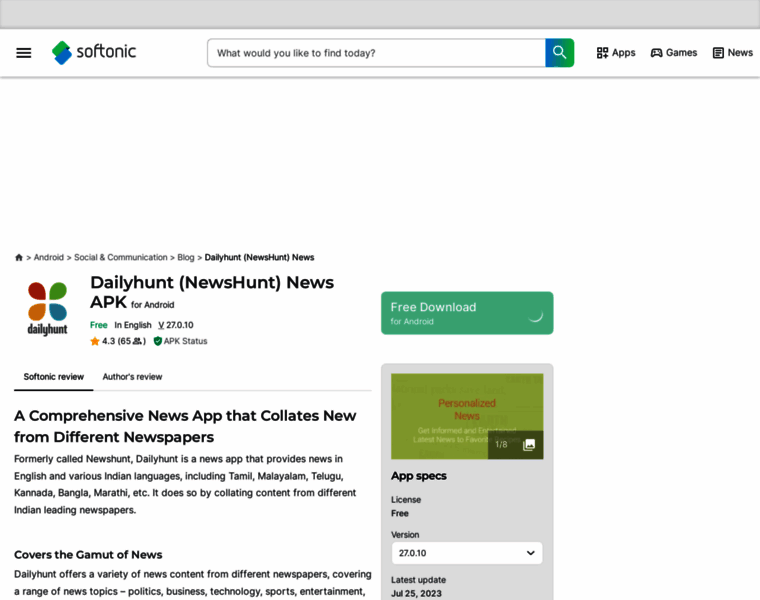 Dailyhunt-newshunt-news-app.en.softonic.com thumbnail