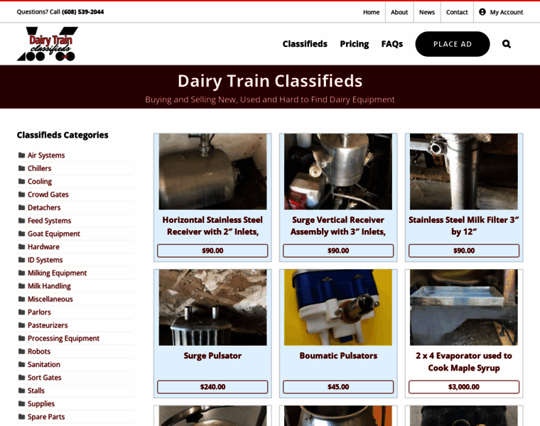 Dairytrainclassifieds.com thumbnail