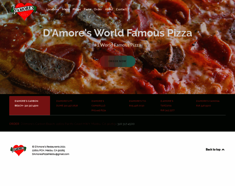 Damoresfamouspizza.com thumbnail