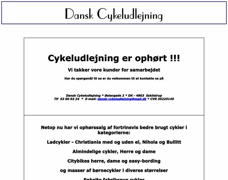 Dansk-cykeludlejning.dk thumbnail