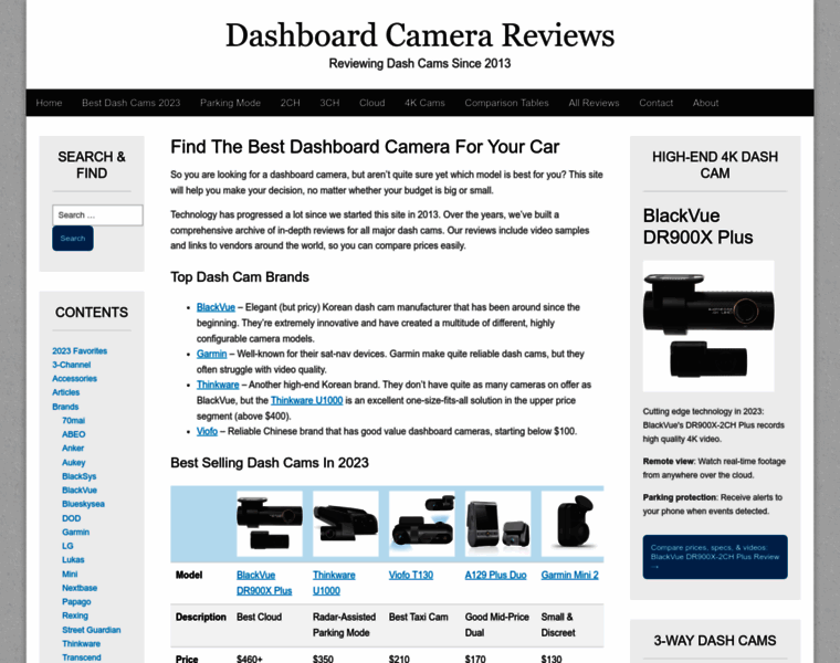 Dashboardcamerareviews.com thumbnail