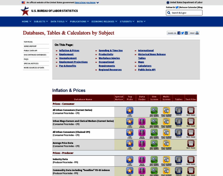 Data.bls.gov thumbnail