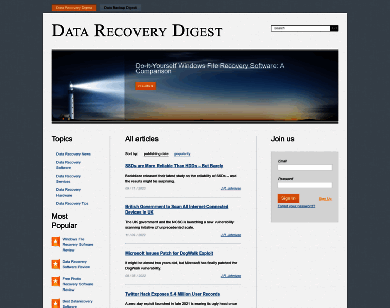 Datarecoverydigest.com thumbnail