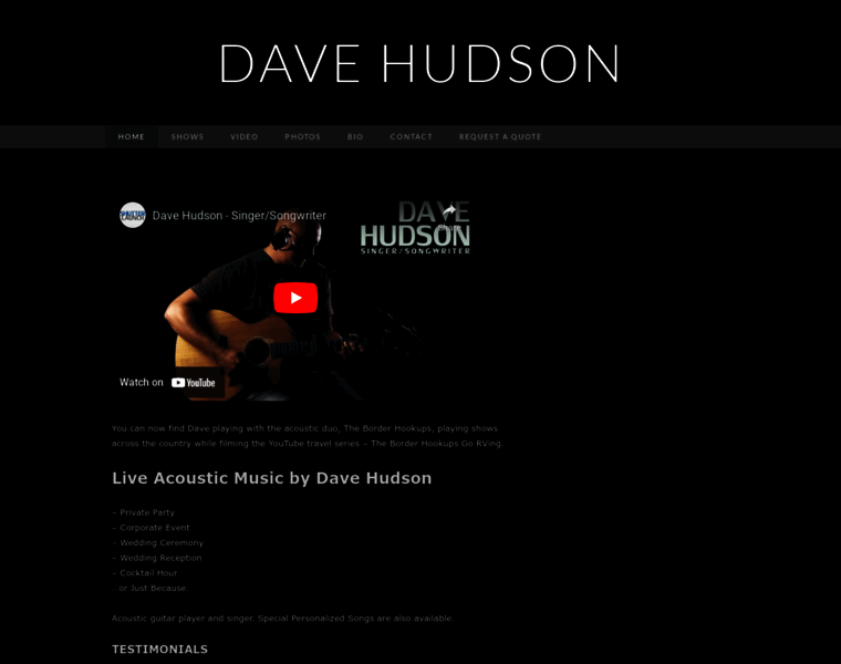 Davehudsonmusic.com thumbnail