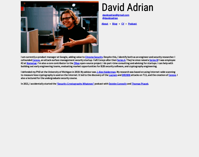 Davidadrian.org thumbnail