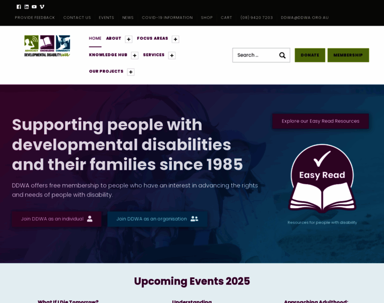 ddwa.org.au at WI. Developmental Disability WA - DDWA