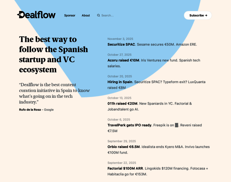 dealflow.es at WI. Dealflow – Spanish startup, tech and Venture Capital ...