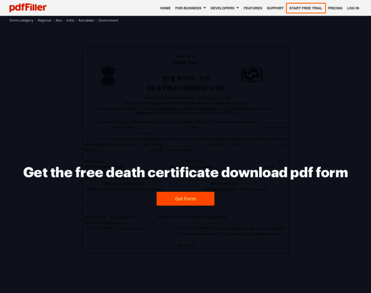 Death-certificate-form.pdffiller.com thumbnail