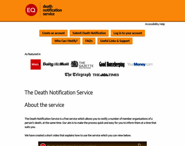 Deathnotificationservice.co.uk thumbnail