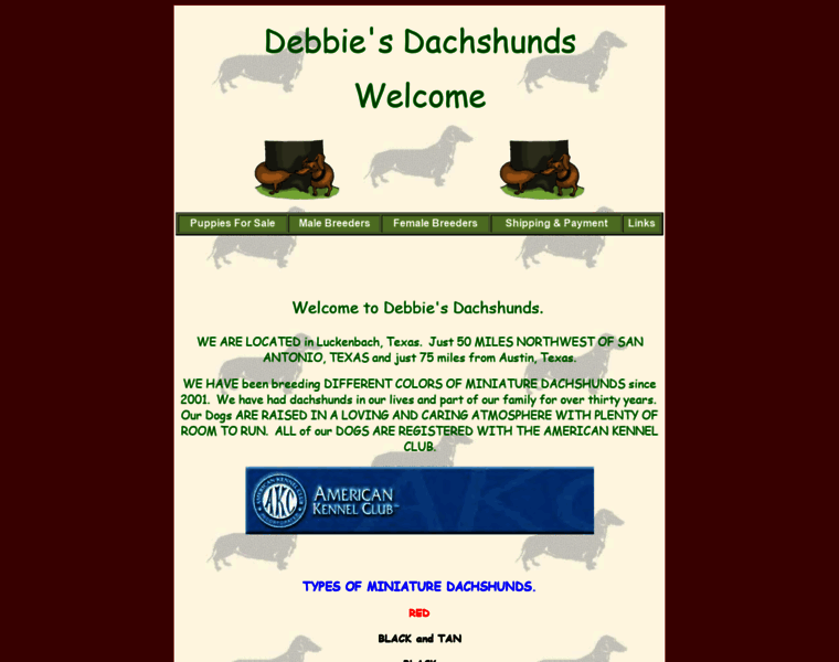 Debbiesdachshunds.com thumbnail
