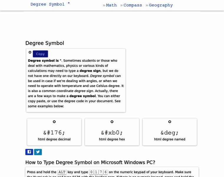 Degreesymbol.net thumbnail Degreesymbol.net thumbnail