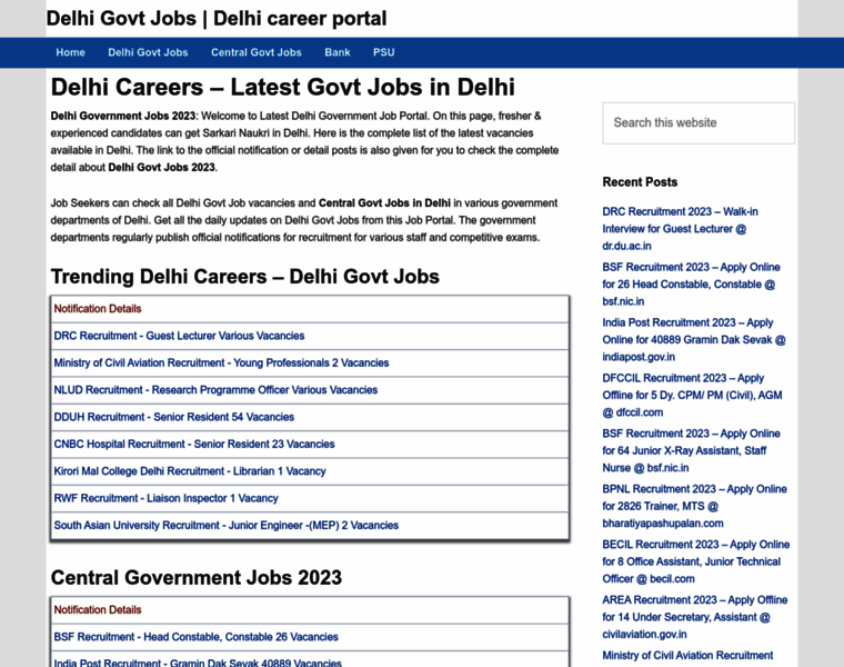 Delhicareers.in thumbnail
