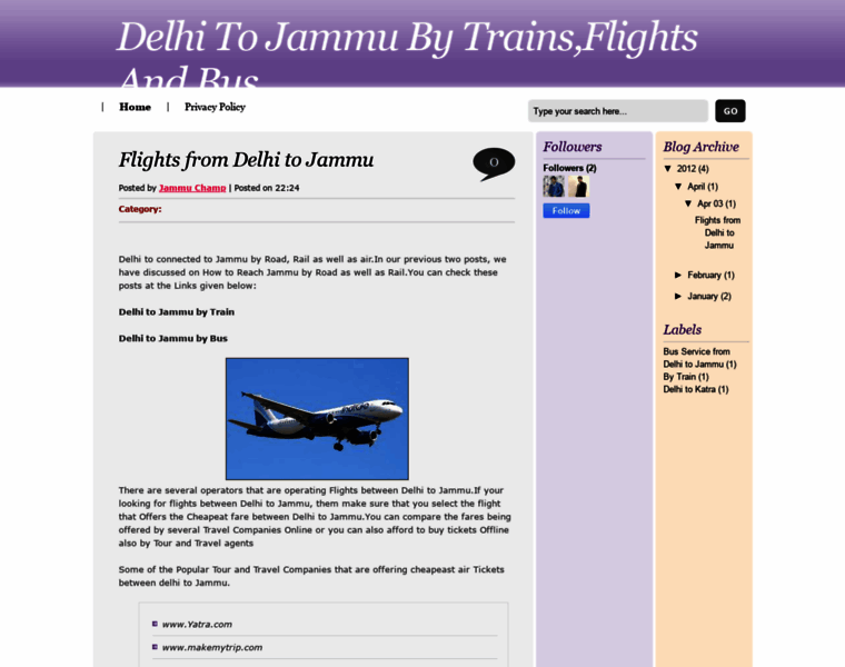 Delhitojammu.blogspot.com thumbnail