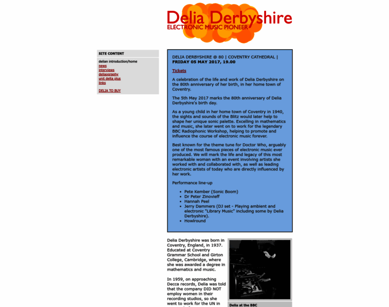 Delia-derbyshire.org thumbnail