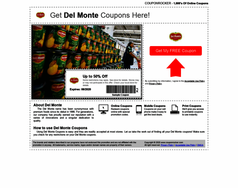 Delmonte.couponrocker.com thumbnail