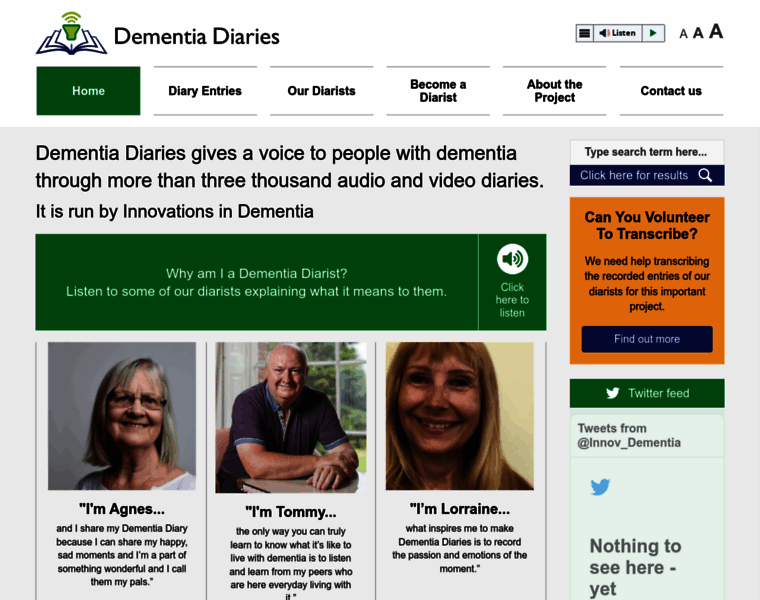 Dementiadiaries.org thumbnail