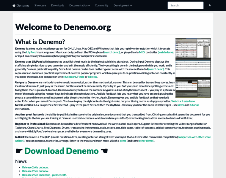 Denemo.org thumbnail