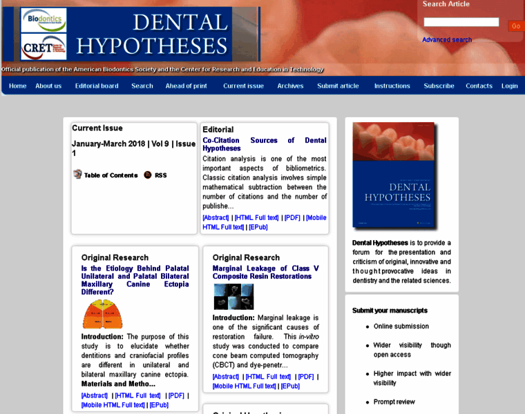 Dentalhypotheses.com thumbnail