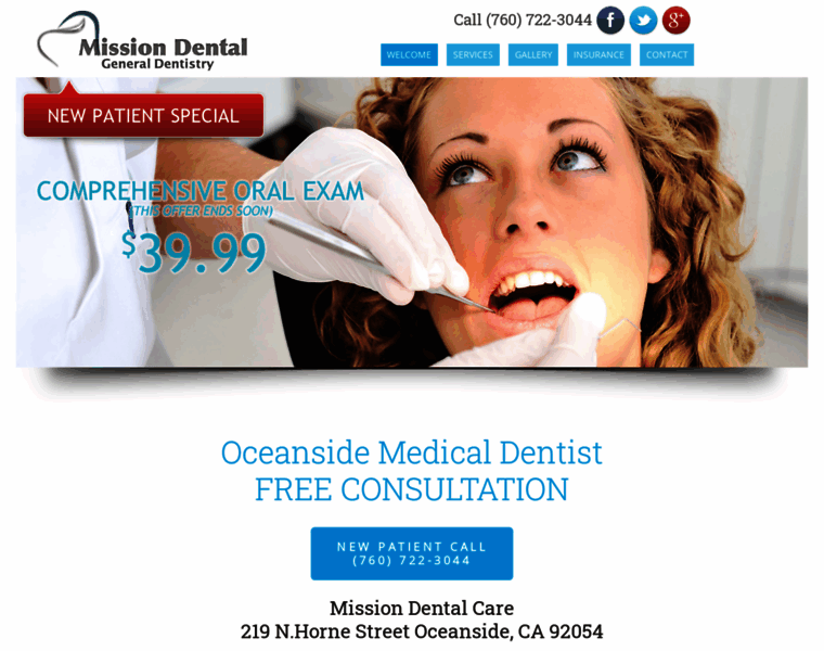 Dentist-in-oceanside.com thumbnail