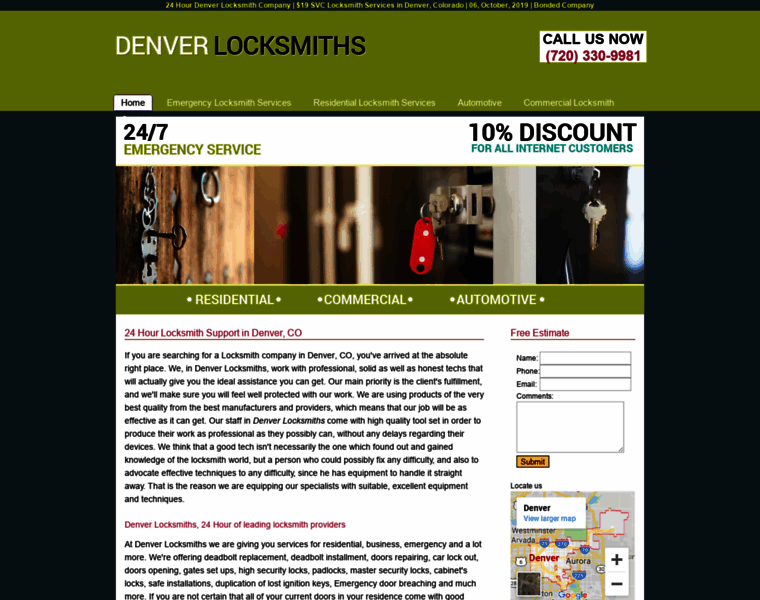 Denvercolocksmiths.biz thumbnail