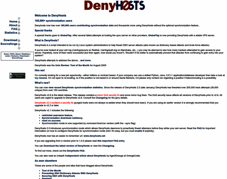 Denyhosts.net thumbnail
