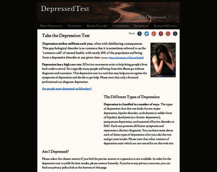 Depressedtest.com thumbnail