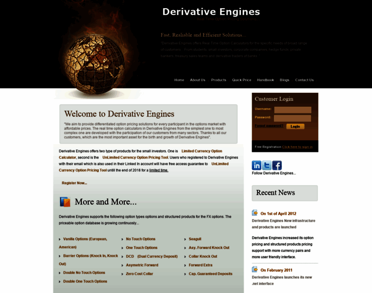 Derivativeengines.com thumbnail
