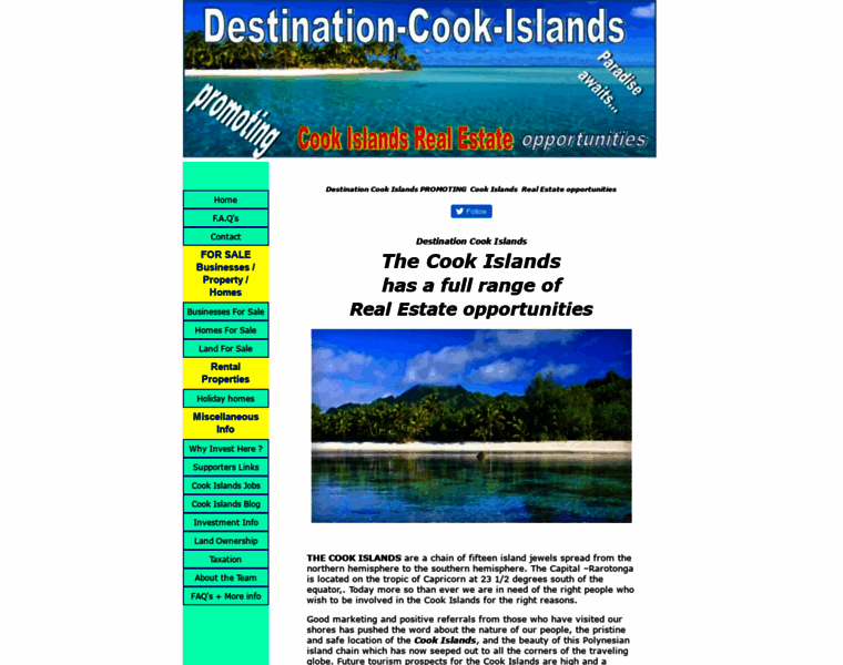 Destination-cook-islands.com thumbnail
