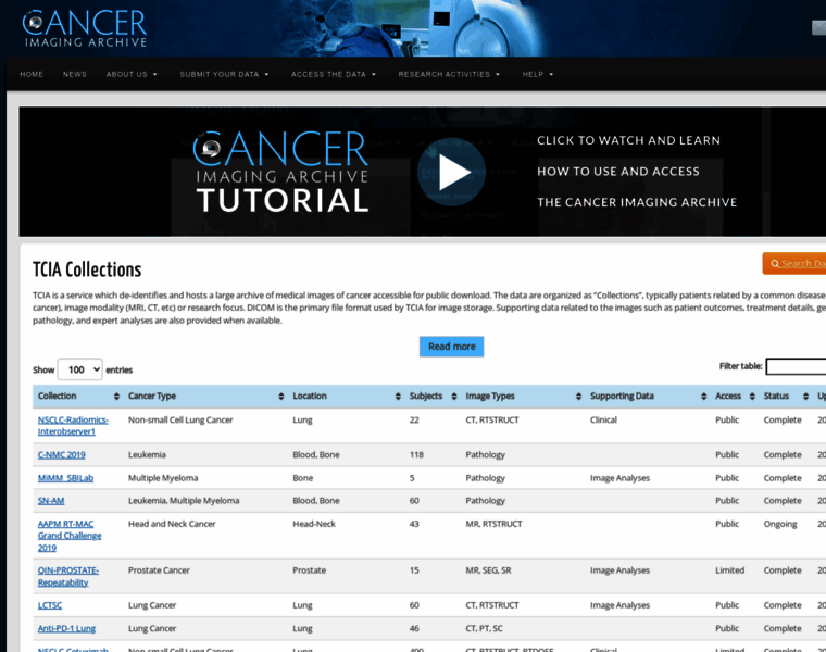 Dev.cancerimagingarchive.net thumbnail