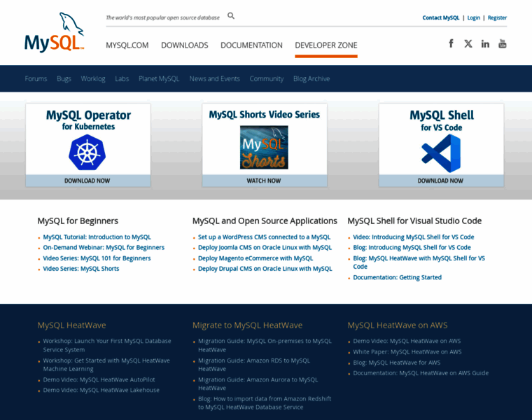 Dev.mysql.com thumbnail Dev.mysql.com thumbnail