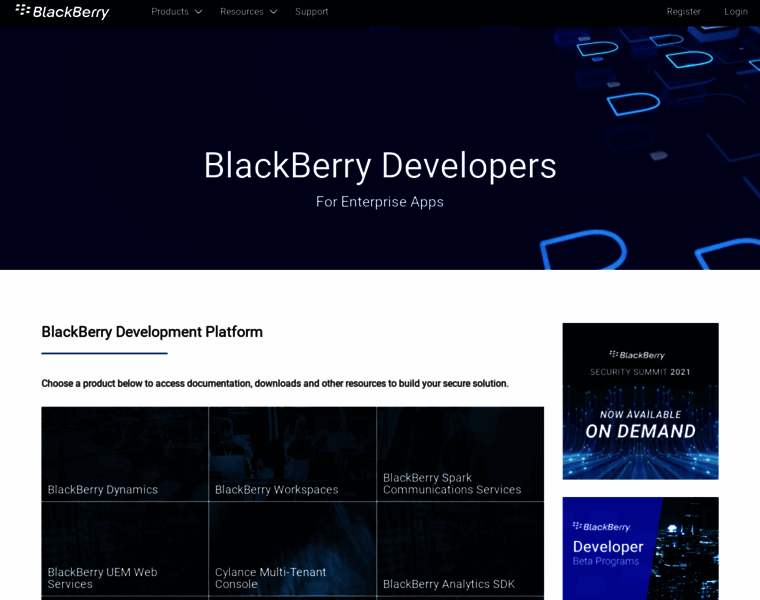 Developers.blackberry.com thumbnail